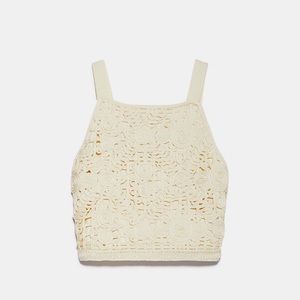 Zara embroidered crop top NWT